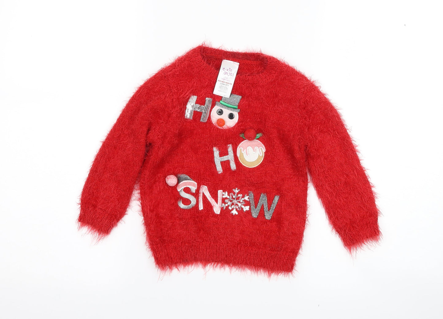 Evie Girls Red   Pullover Jumper Size 2 Years  - christmas
