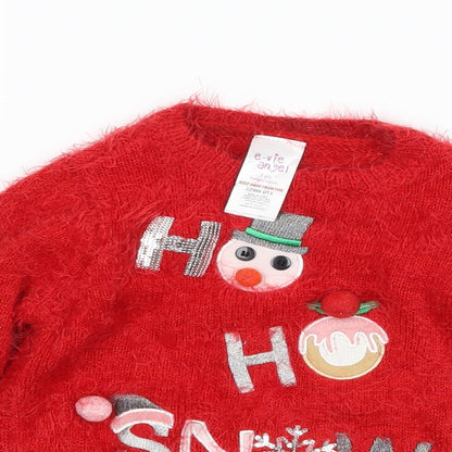Evie Girls Red   Pullover Jumper Size 2 Years  - christmas