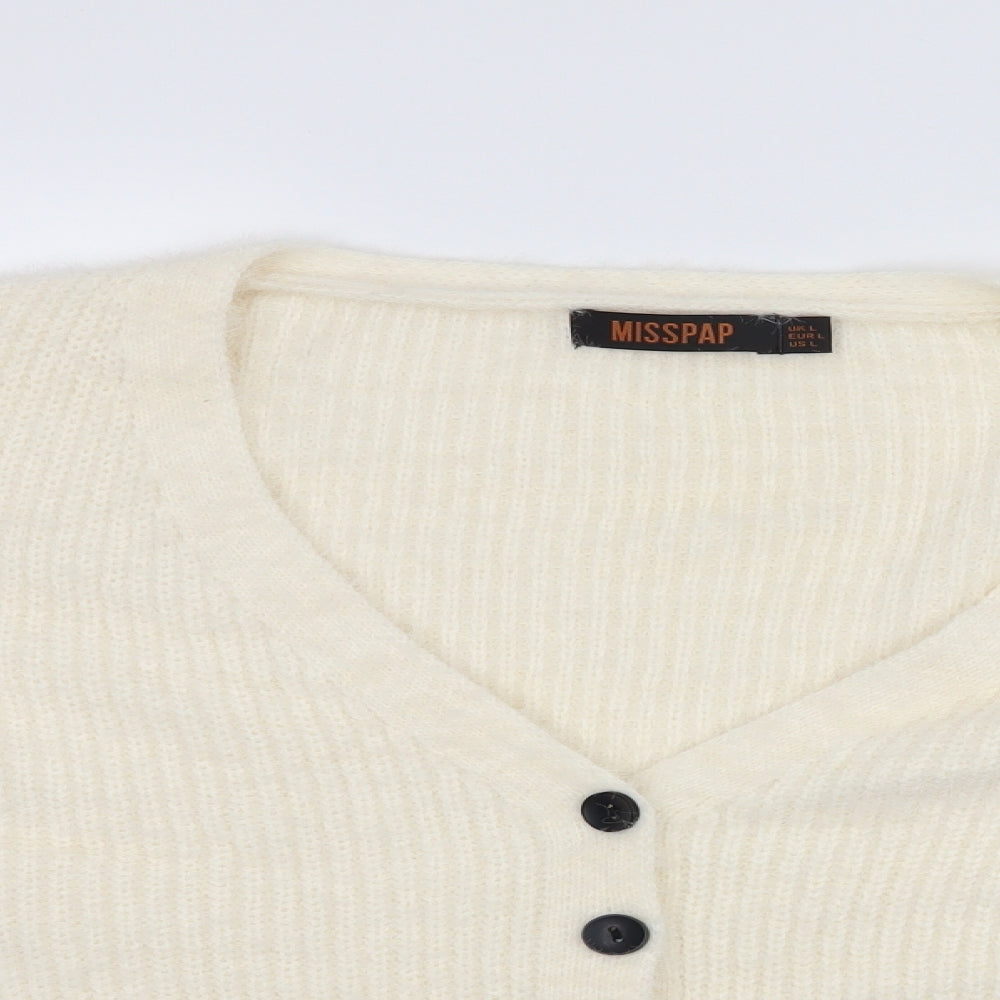miss pap Womens Ivory   Cardigan Jumper Size L