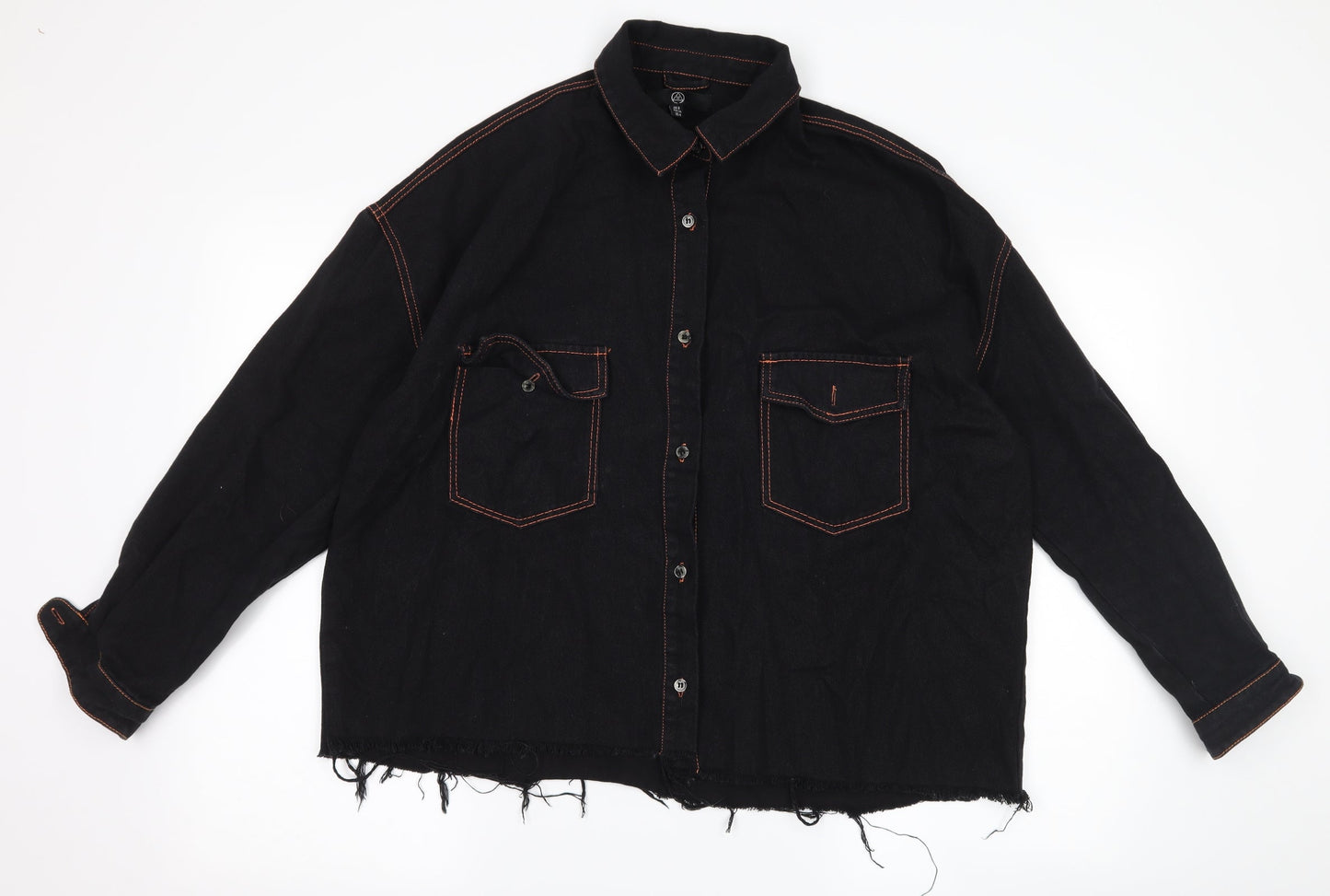 Missguided Womens Black  Denim Jacket  Size 8