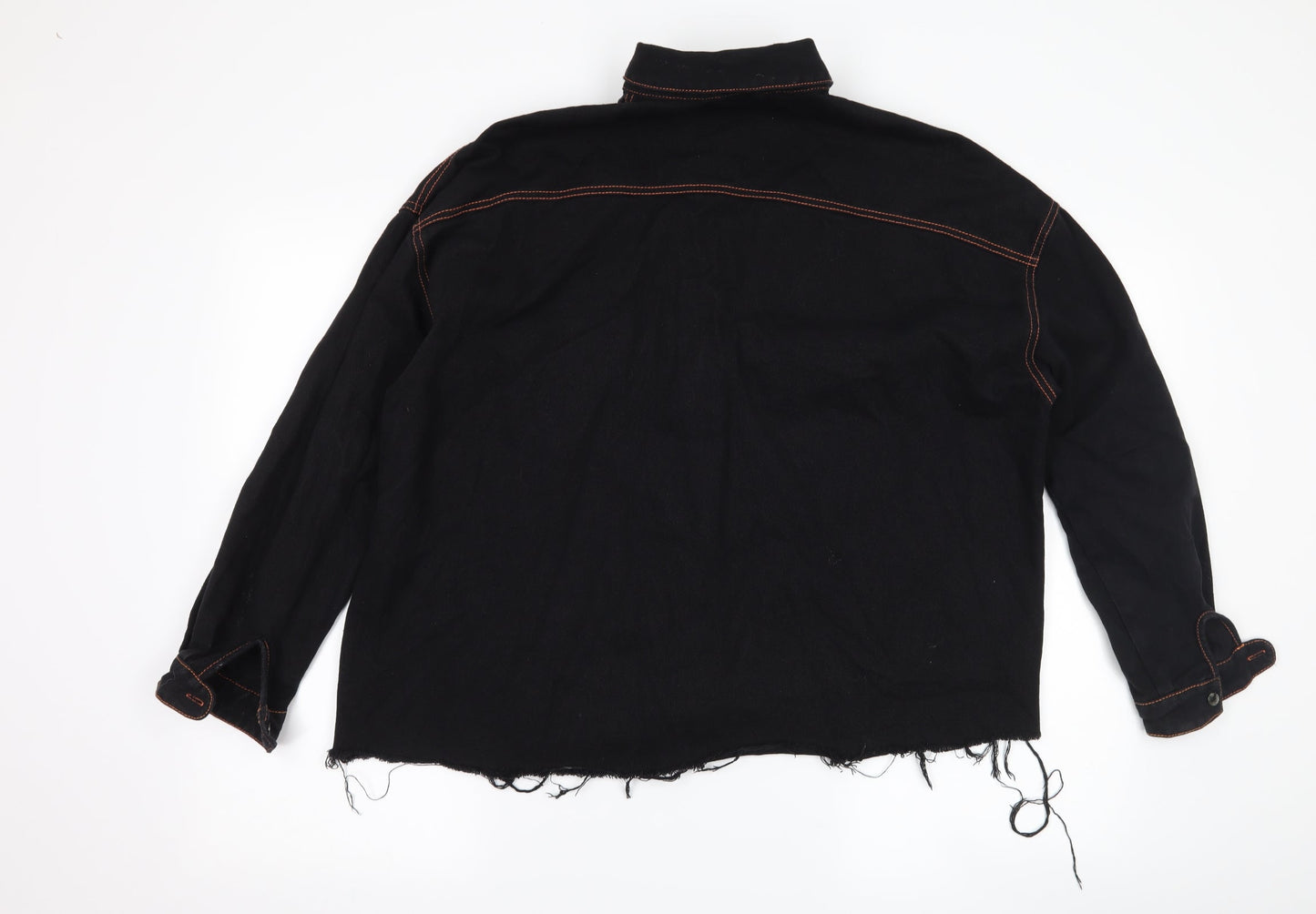 Missguided Womens Black  Denim Jacket  Size 8