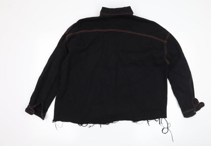 Missguided Womens Black  Denim Jacket  Size 8