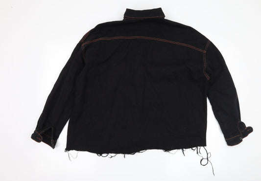 Missguided Womens Black  Denim Jacket  Size 8
