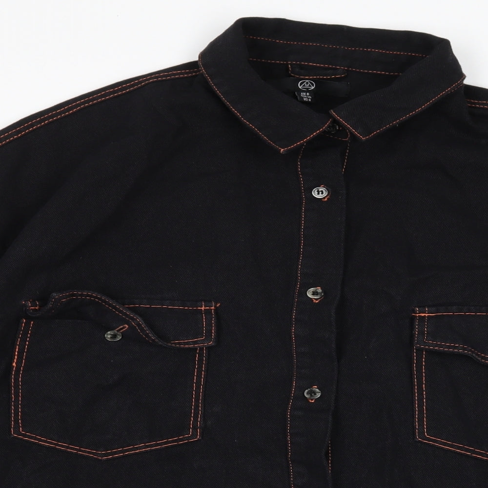 Missguided Womens Black  Denim Jacket  Size 8