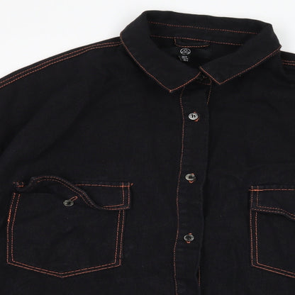 Missguided Womens Black  Denim Jacket  Size 8