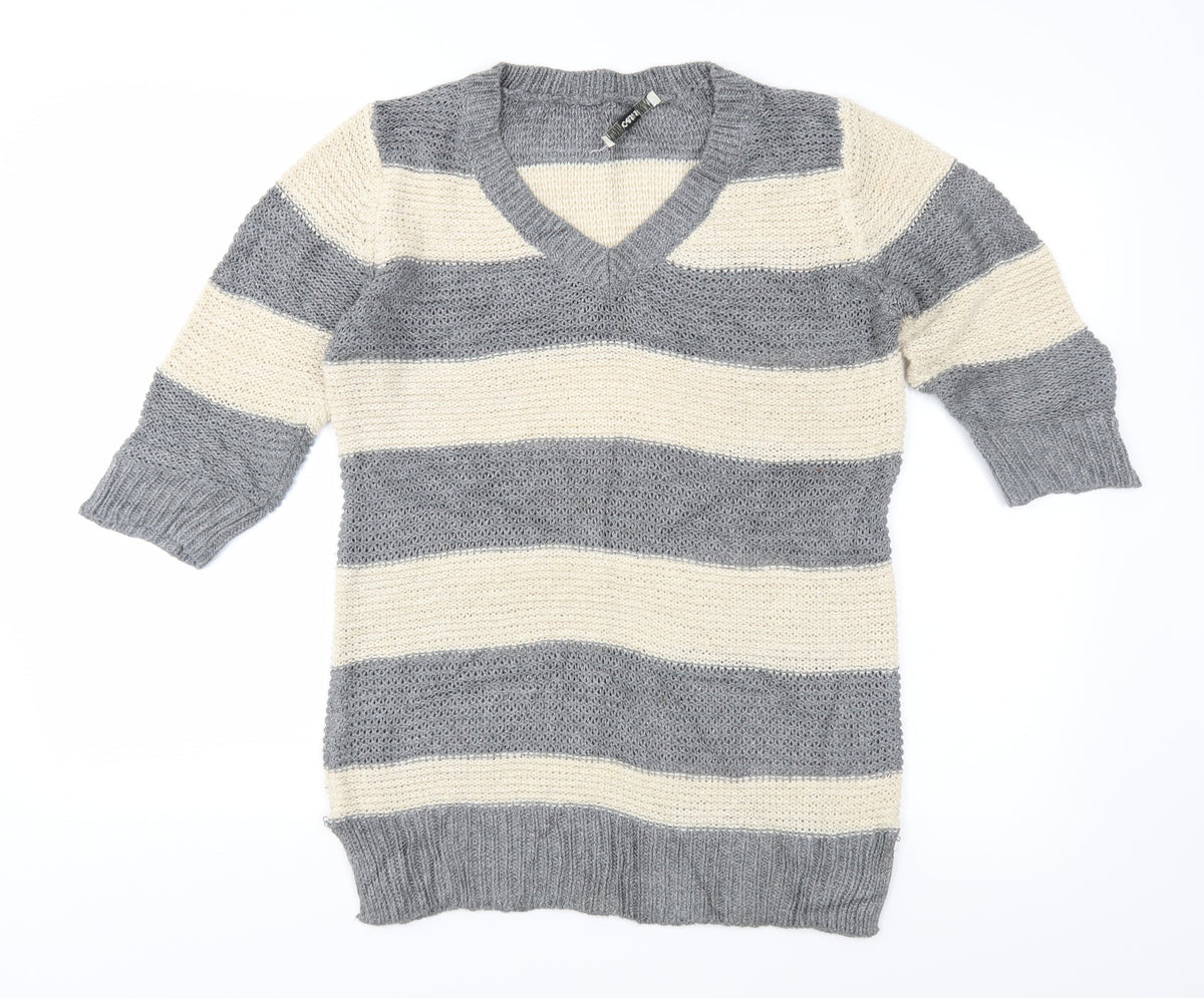 Oasis Womens Grey  Knit Pullover Jumper Size XS