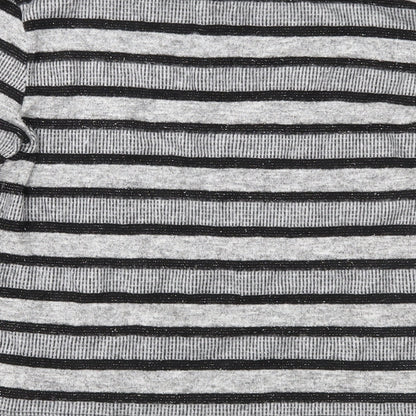 Marks and Spencer Womens Grey Striped Knit Pullover Jumper Size 14