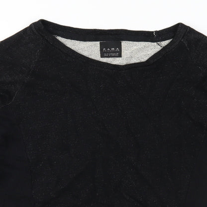 Zara Womens Black  Knit Pullover Jumper Size M