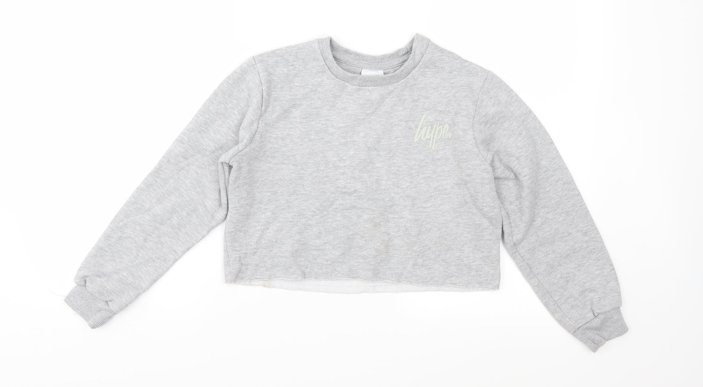 Hype Girls Grey   Pullover Sweatshirt Size 11-12 Years