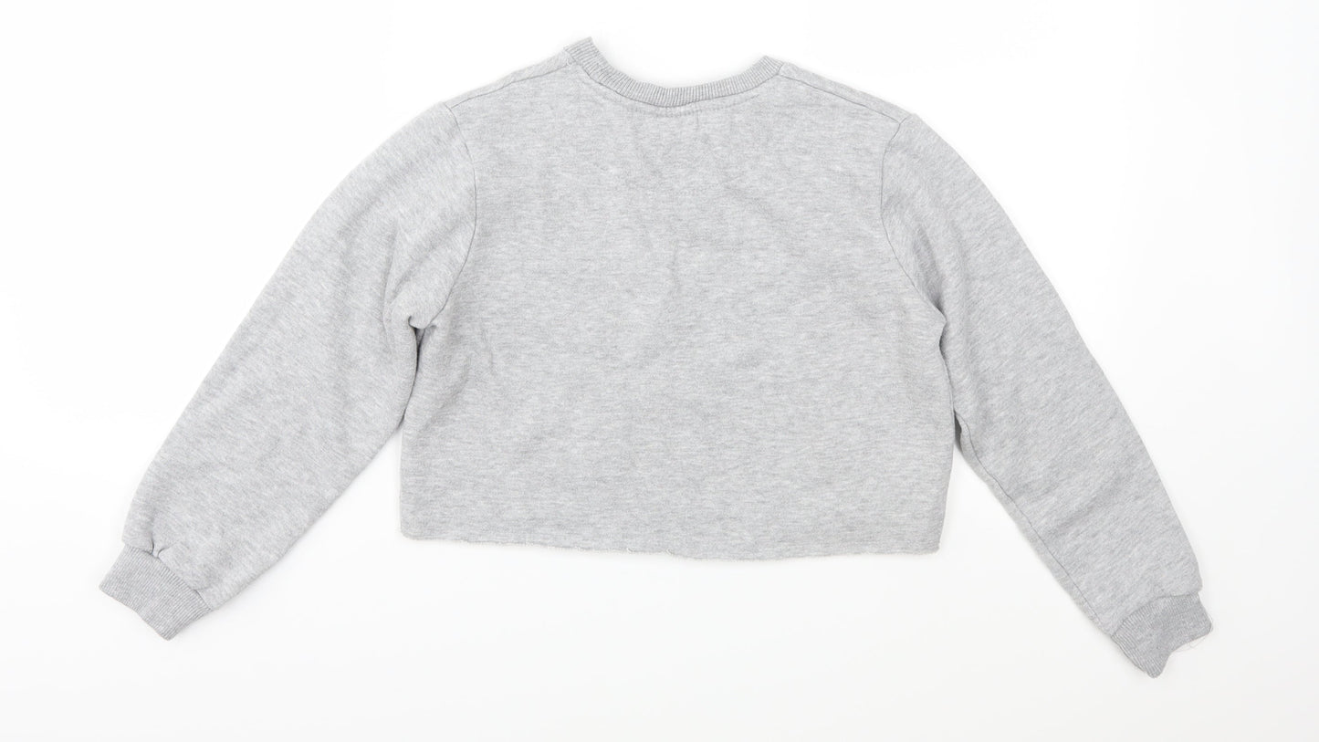 Hype Girls Grey   Pullover Sweatshirt Size 11-12 Years