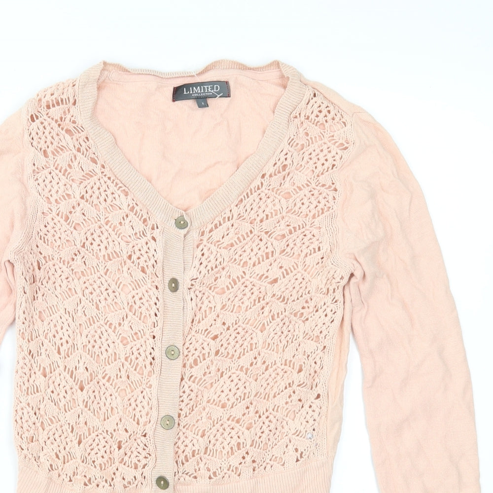 Limited Collection Womens Pink  Knit Cardigan Jumper Size 8