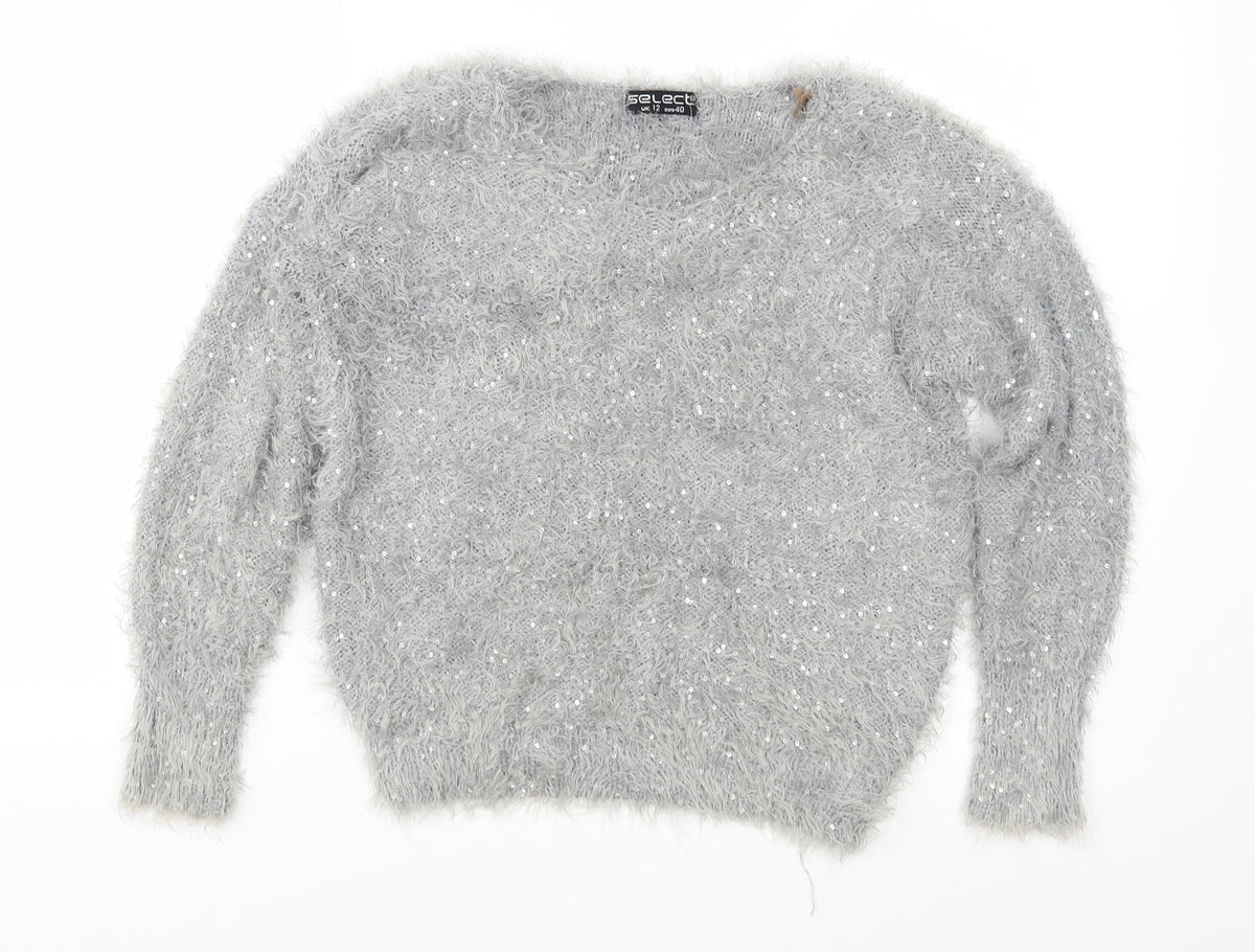 Select Womens Grey  Knit Pullover Jumper Size 12