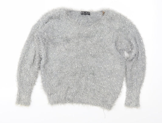 Select Womens Grey  Knit Pullover Jumper Size 12