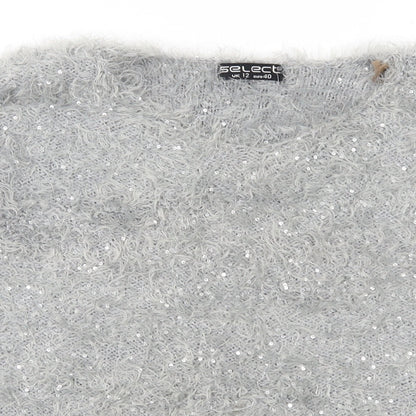 Select Womens Grey  Knit Pullover Jumper Size 12