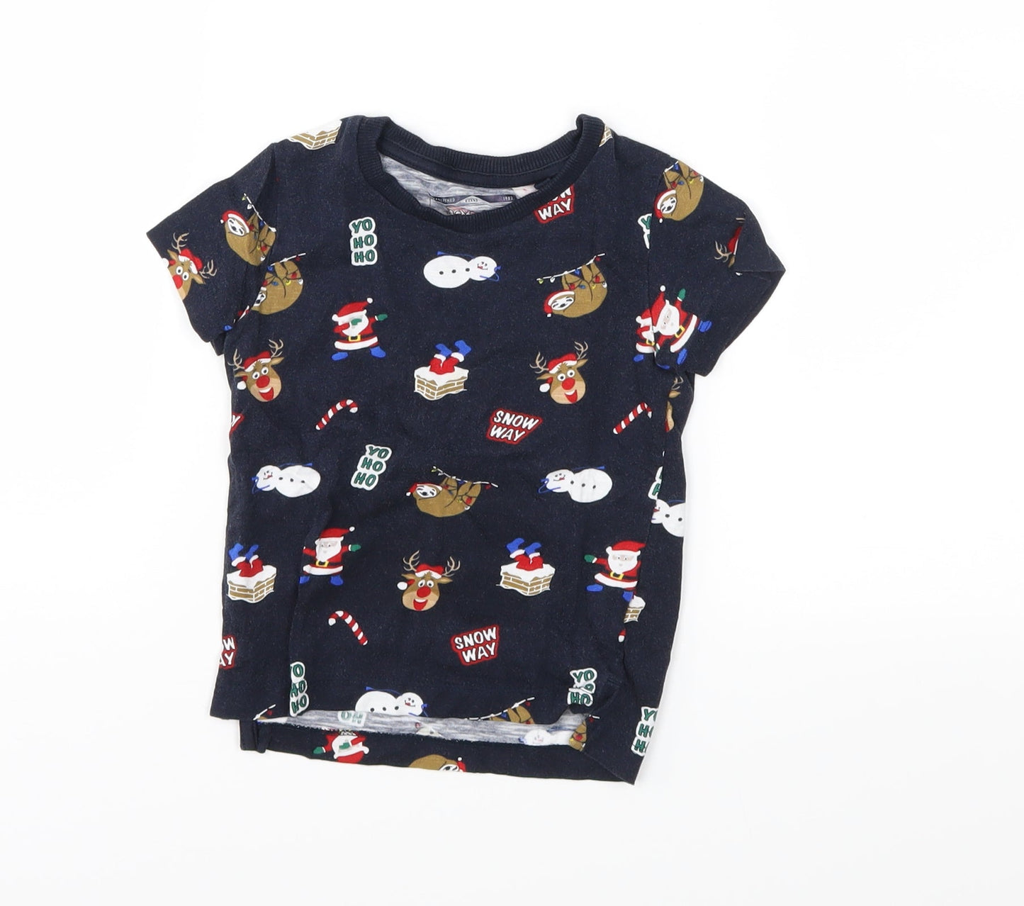 NEXT Baby Blue Geometric Jersey Basic T-Shirt Size 12-18 Months  - Xmas