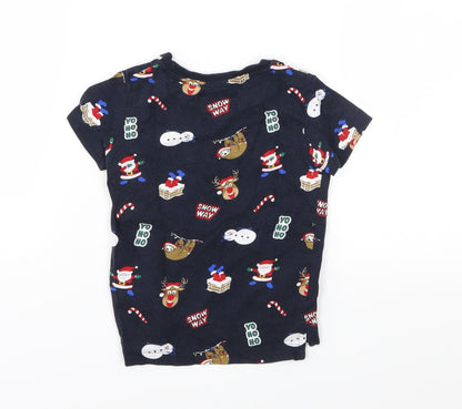NEXT Baby Blue Geometric Jersey Basic T-Shirt Size 12-18 Months  - Xmas