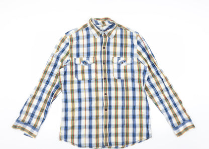 Mens UK Size S Cherokee Multicoloured  Button-Up Long Sleeve Casual Shirt