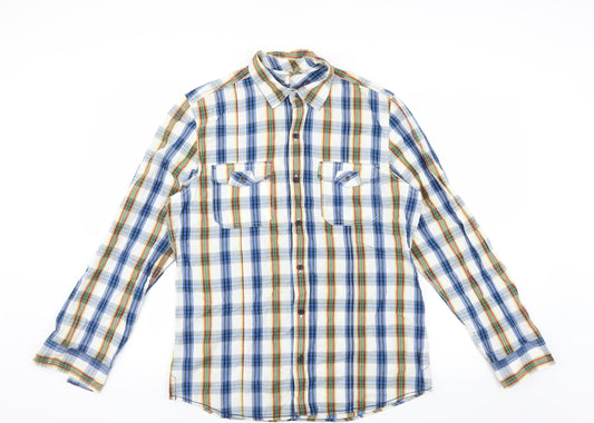 Mens UK Size S Cherokee Multicoloured  Button-Up Long Sleeve Casual Shirt