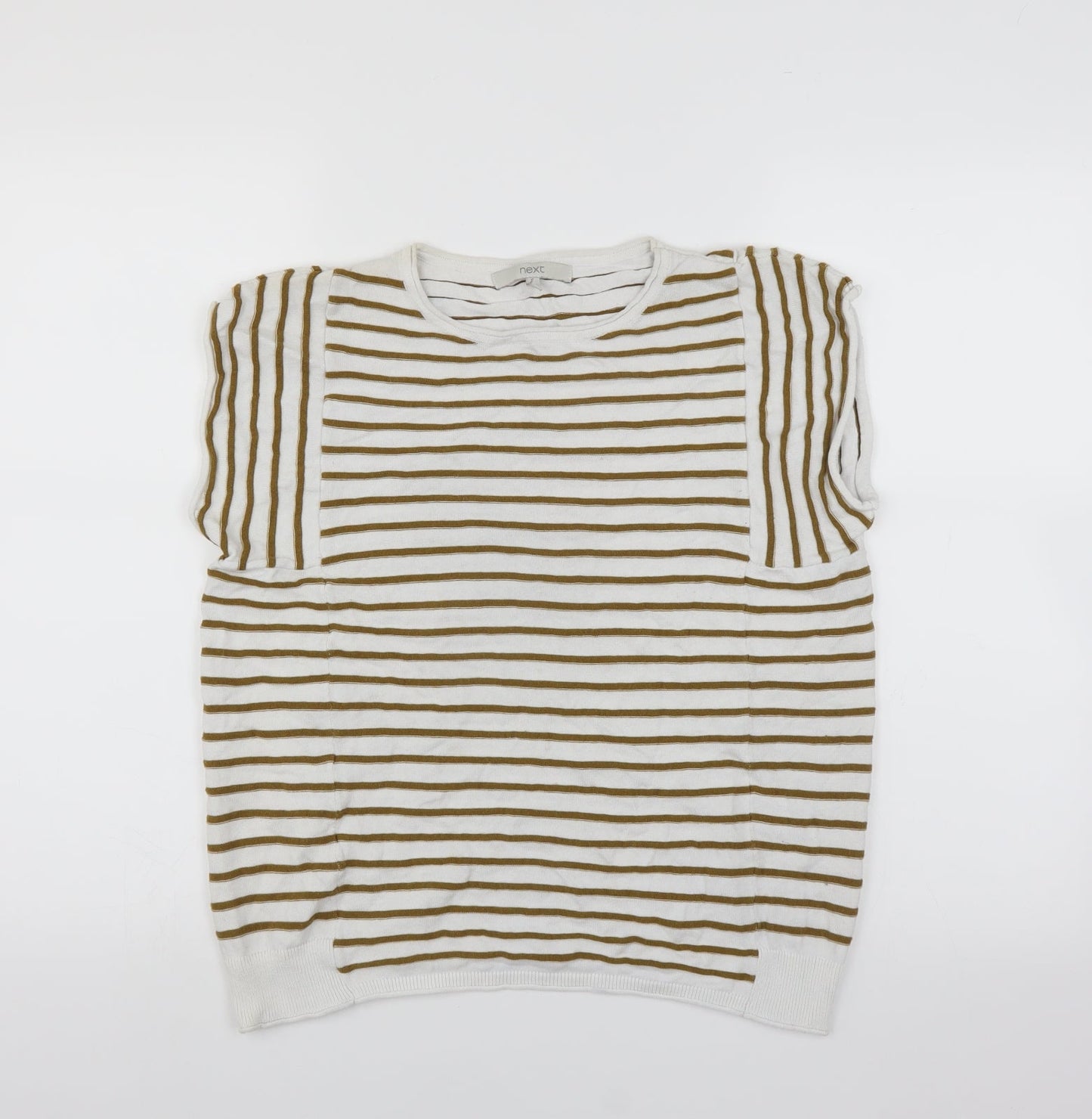 NEXT Womens White Striped  Pullover Jumper Size 14