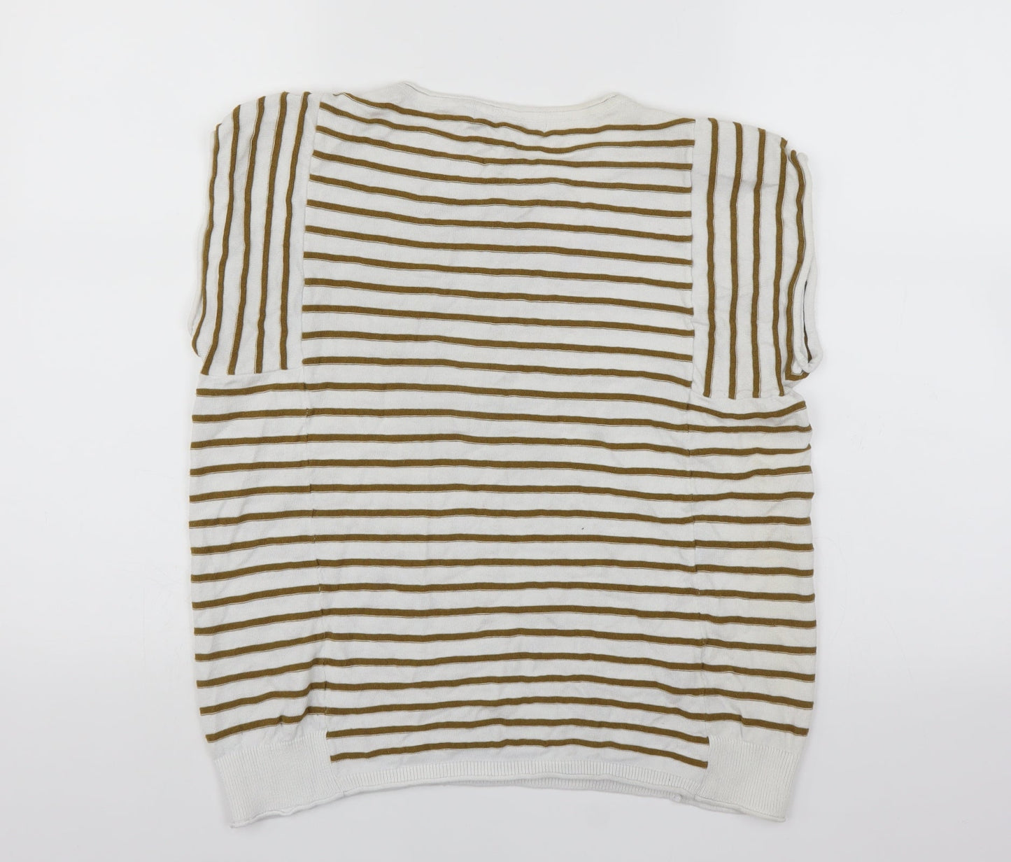 NEXT Womens White Striped  Pullover Jumper Size 14
