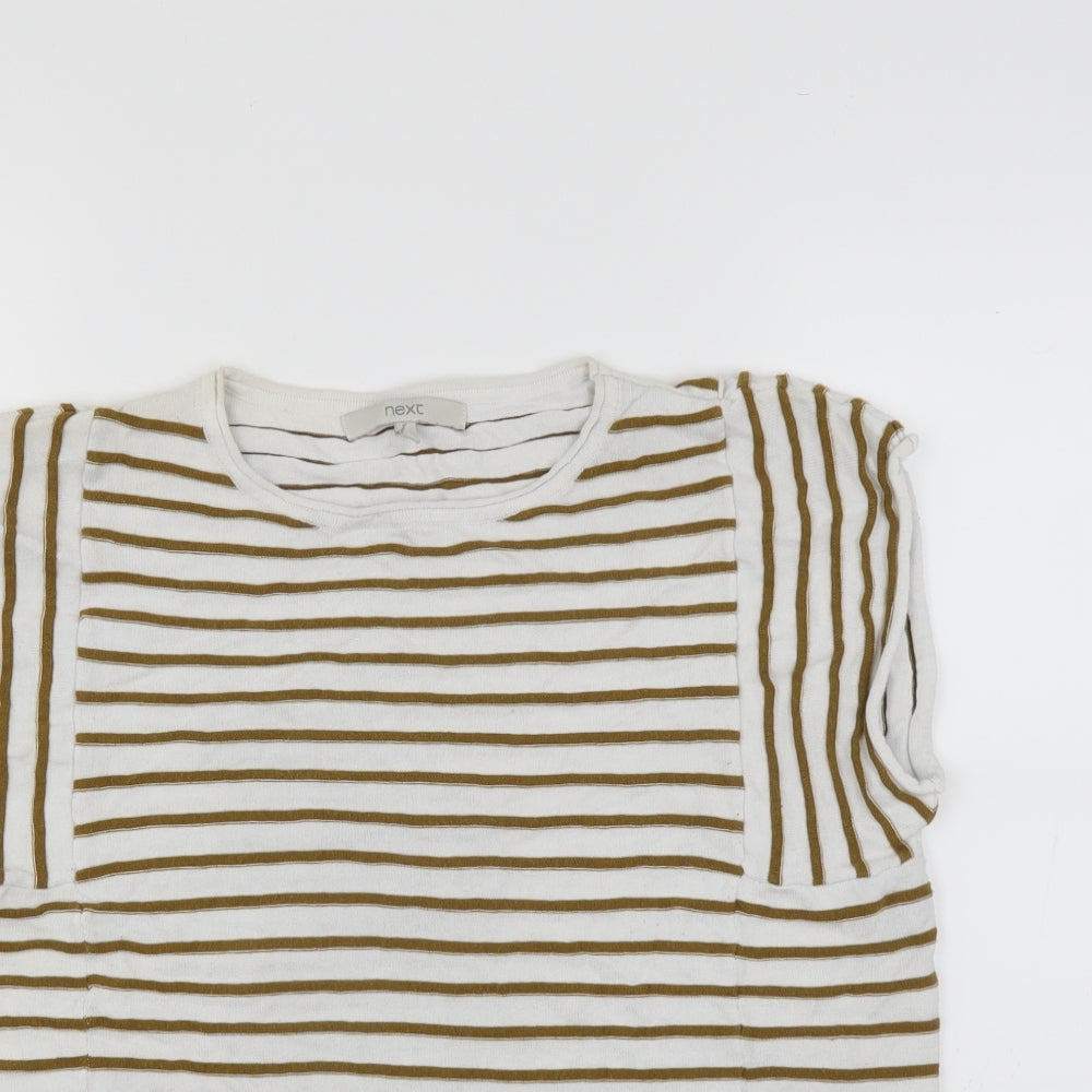 NEXT Womens White Striped  Pullover Jumper Size 14