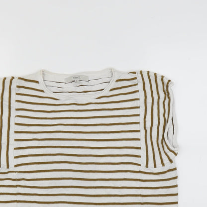 NEXT Womens White Striped  Pullover Jumper Size 14