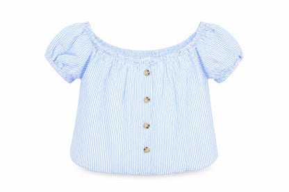 Womens UK Size 6 Divided by H&M Blue Basic Blouse
