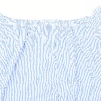 Divided by H&M Womens Blue Striped  Basic Blouse Size 6