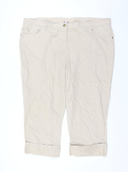 Soon Womens Beige   Cropped Trousers Size 20 L21 in