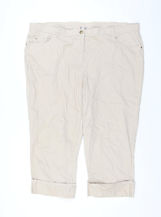 Soon Womens Beige   Cropped Trousers Size 20 L21 in