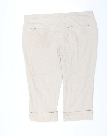 Soon Womens Beige   Cropped Trousers Size 20 L21 in
