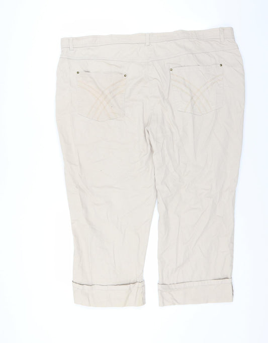 Soon Womens Beige   Cropped Trousers Size 20 L21 in