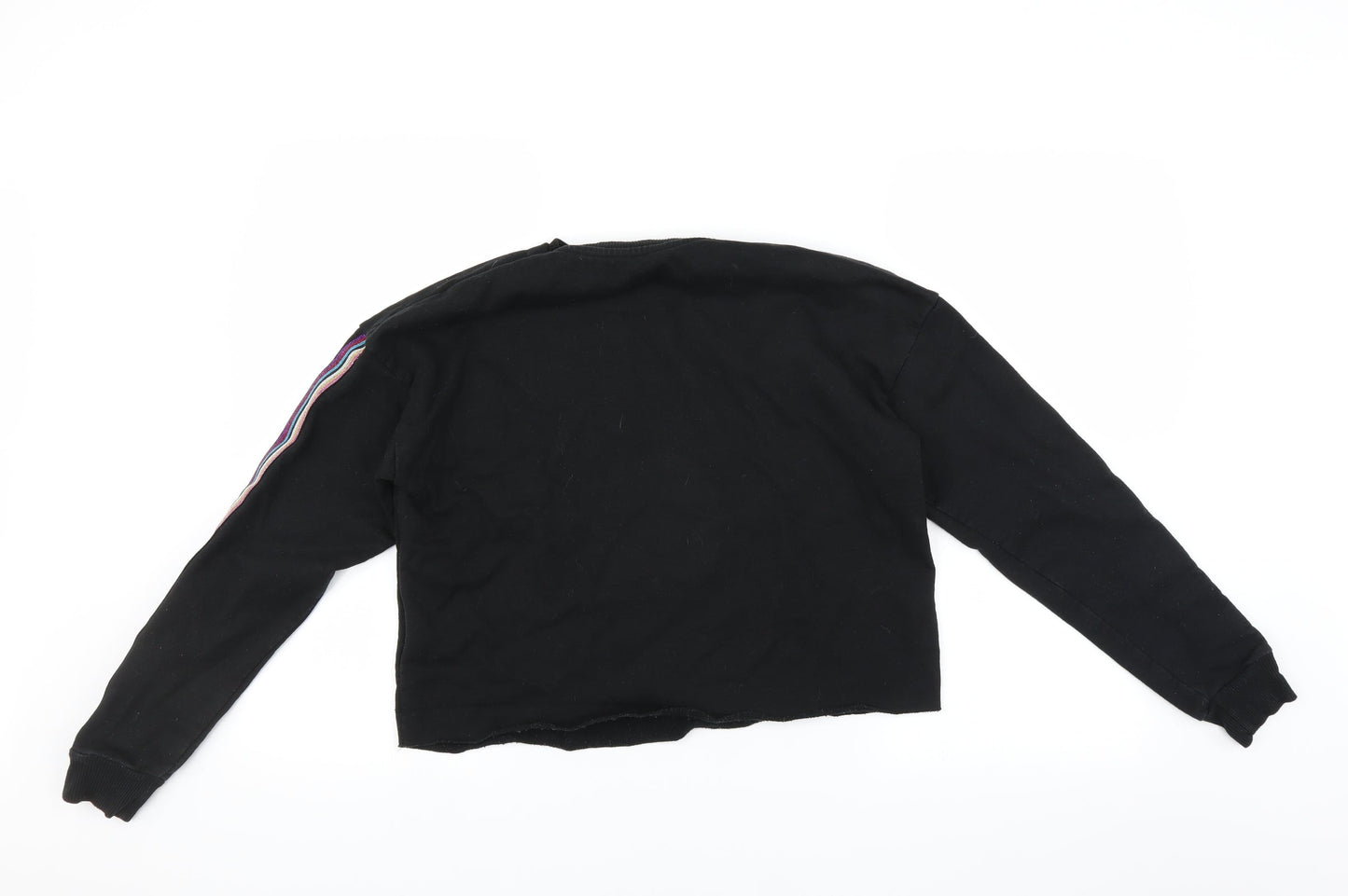 Primark Girls Black   Pullover Sweatshirt Size 14-15 Years  - cropped merci