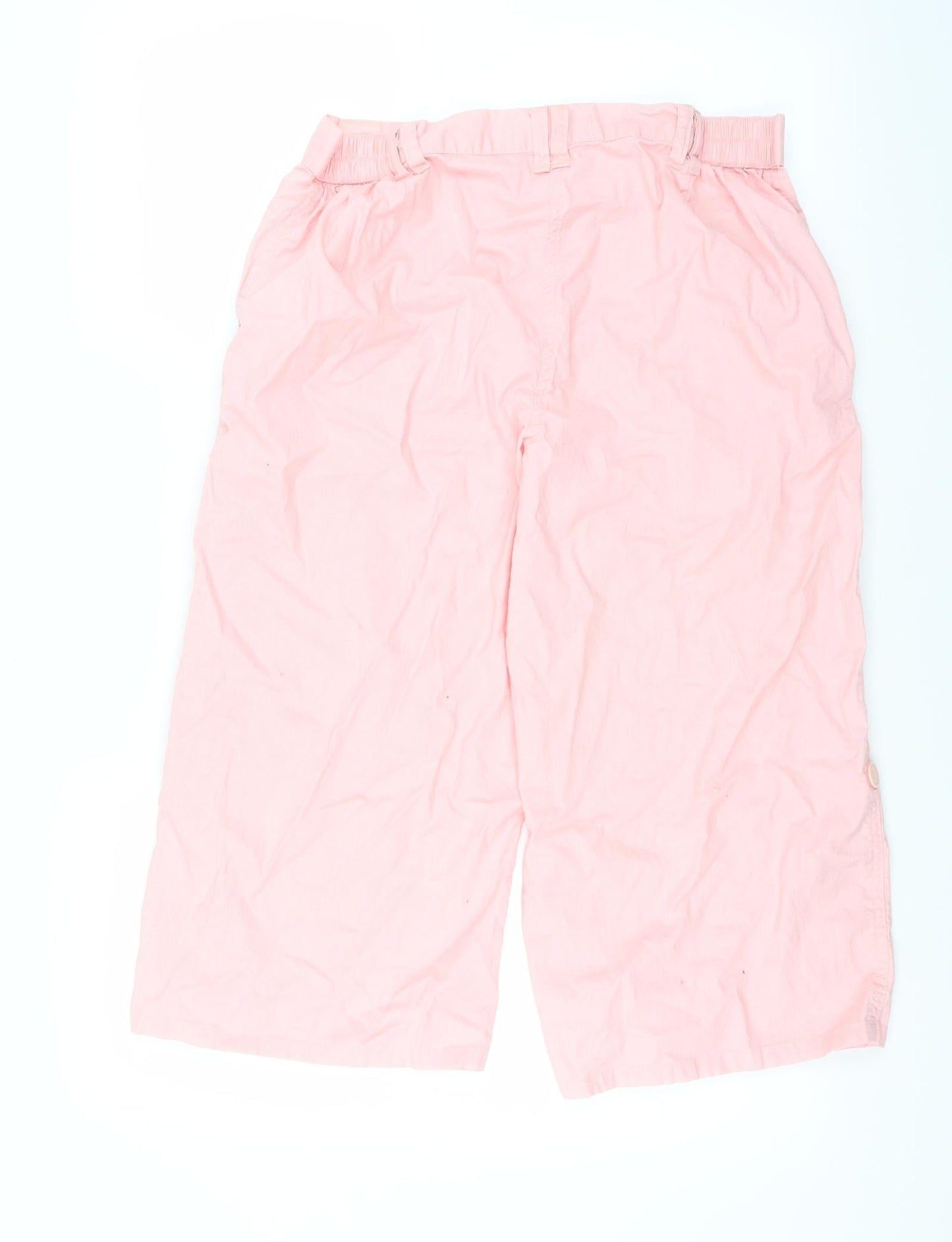 Womens UK Size 14 Casual Comfort Regular Fit Cropped Pink Trousers