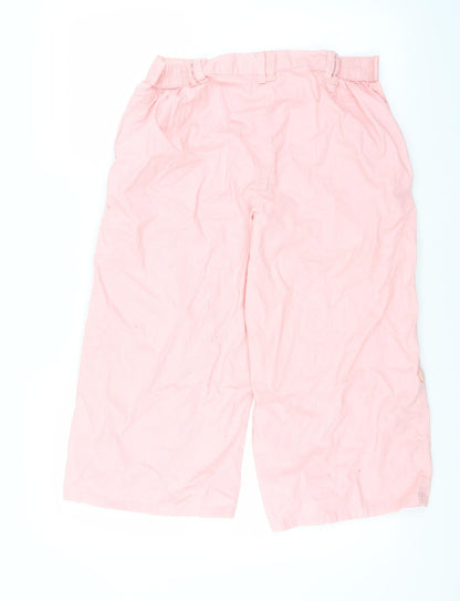 Womens UK Size 14 Casual Comfort Regular Fit Cropped Pink Trousers