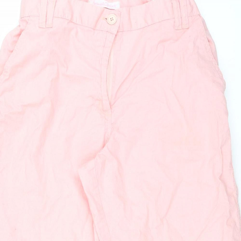 Womens UK Size 14 Casual Comfort Regular Fit Cropped Pink Trousers