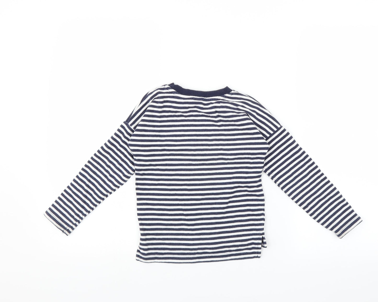 Sainsburys Boys Blue Striped  Pullover Sweatshirt Size 6 Years  - so happy