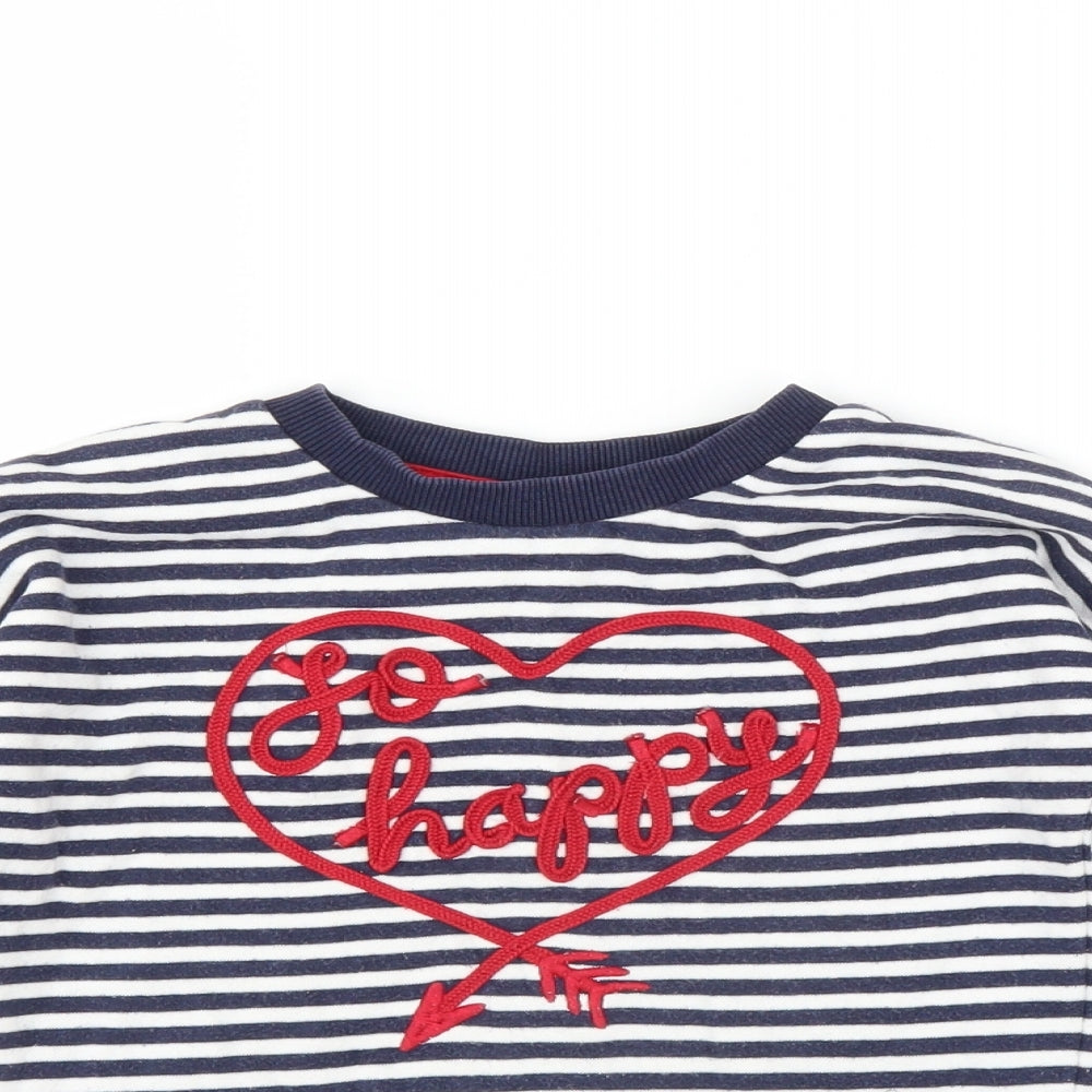 Sainsburys Boys Blue Striped  Pullover Sweatshirt Size 6 Years  - so happy