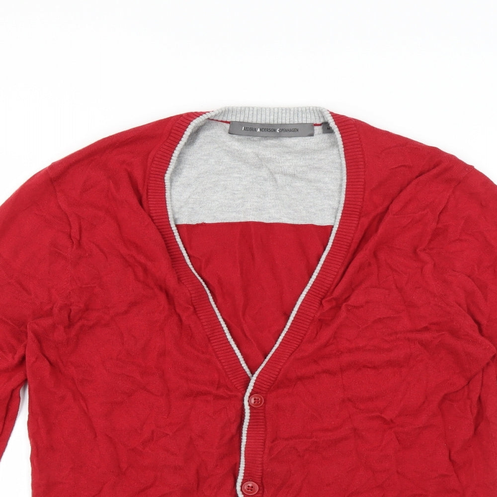Frederik Anderson Womens Red   Cardigan Jumper Size M
