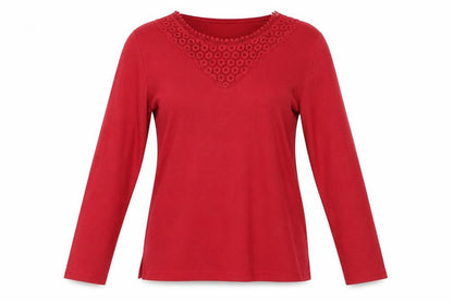 Womens UK Size XS Bonmarché Red Basic T-Shirt