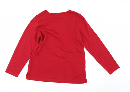 Womens UK Size XS Bonmarché Red Basic T-Shirt