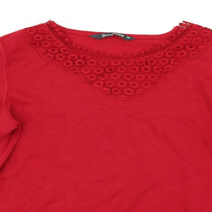 Womens UK Size XS Bonmarché Red Basic T-Shirt