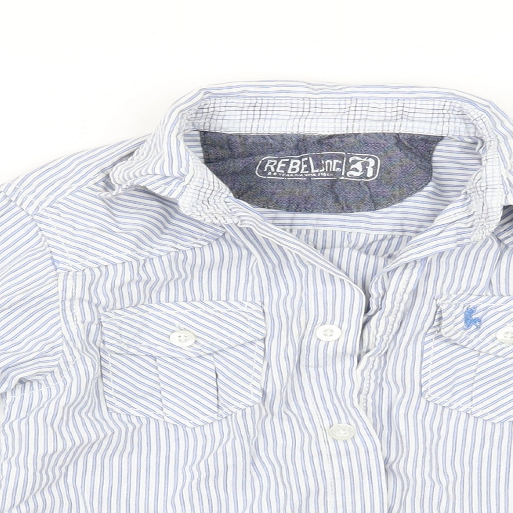 Primark Boys Black Striped  Basic Button-Up Size 5-6 Years