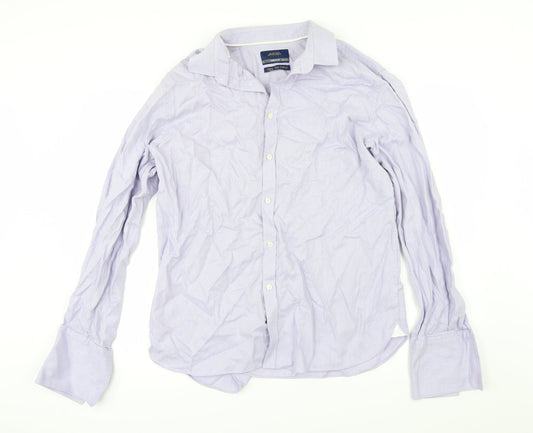 Mens UK Size L Burton Purple  Button-Up Long Sleeve Casual Shirt