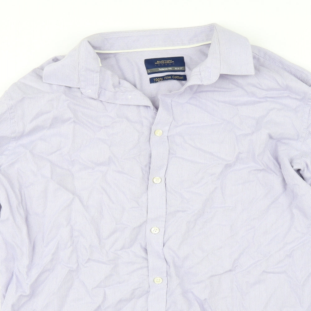 Mens UK Size L Burton Purple  Button-Up Long Sleeve Casual Shirt