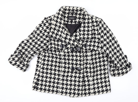 Papaya Womens White Check  Jacket  Size 4