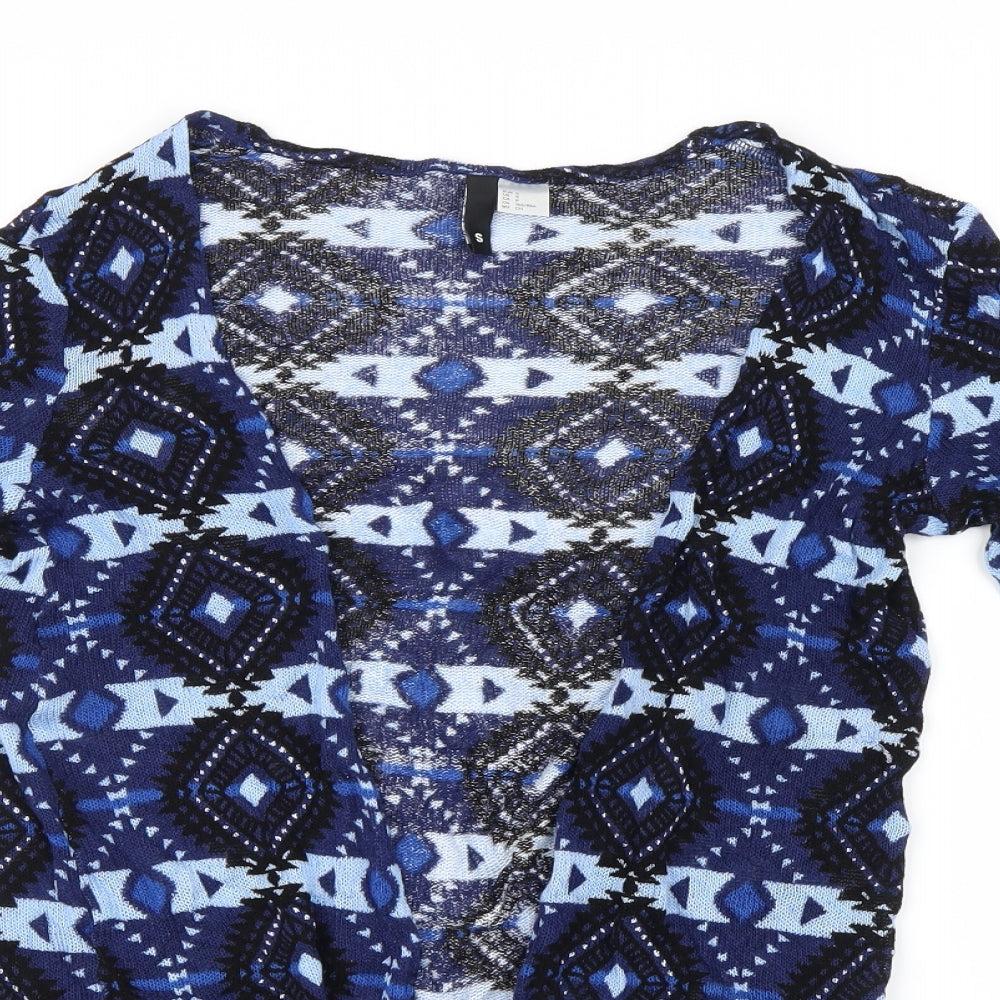 Divided by H&M Womens Blue Geometric Knit Cardigan Jumper Size 6