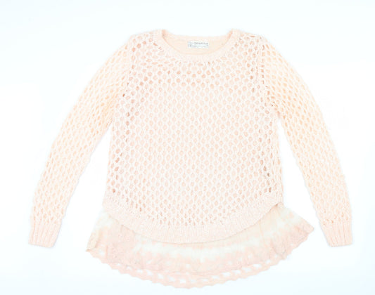 Paramour Womens Pink  Knit Pullover Jumper Size S