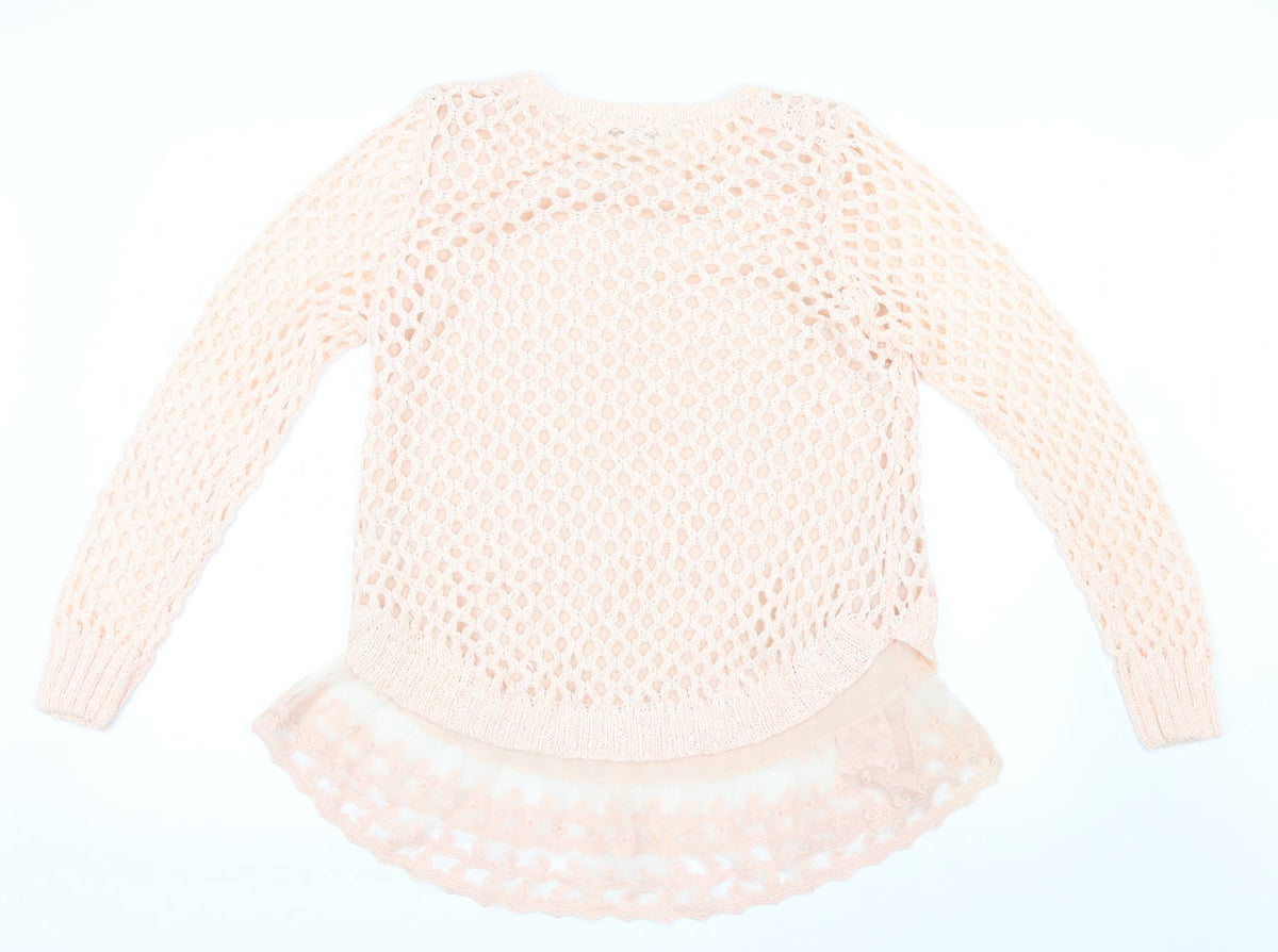 Paramour Womens Pink  Knit Pullover Jumper Size S