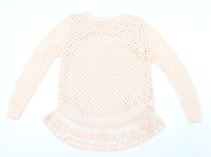 Paramour Womens Pink  Knit Pullover Jumper Size S